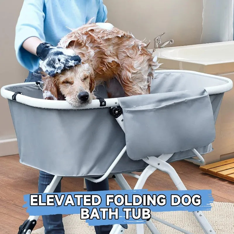 NONEDog Foldable Dog Bath Tub for Medium and Large Pets