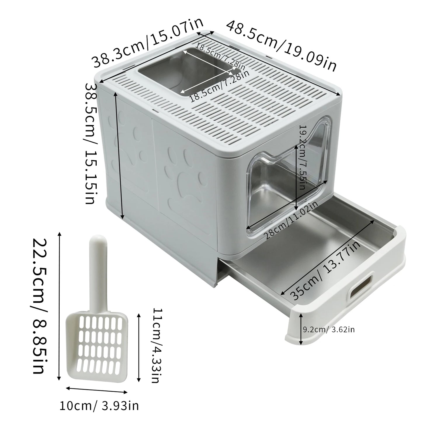 Feature Totally Closed Large Cat Litter Box With High Sides