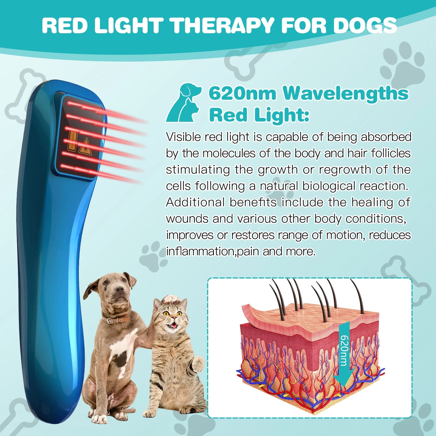 Laser Therapy for Dogs Portable Red Light Therapy Device