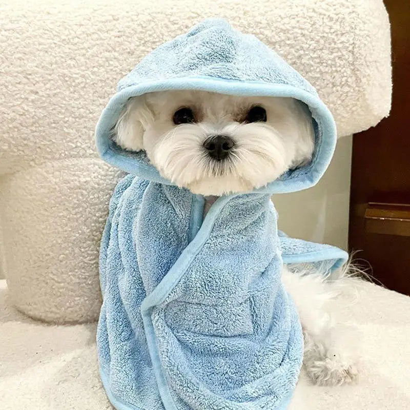 LKEEPCN Pet Dog Bathrobes With Cap Super Absorbent Towels