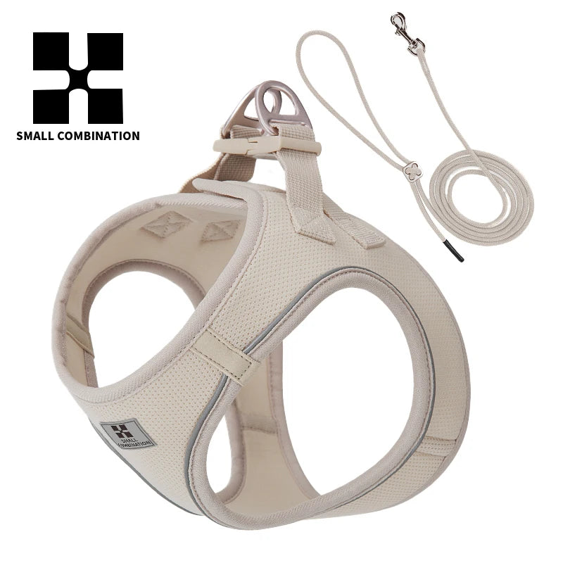Small Combination Harness Leash Set Reflective Adjustable
