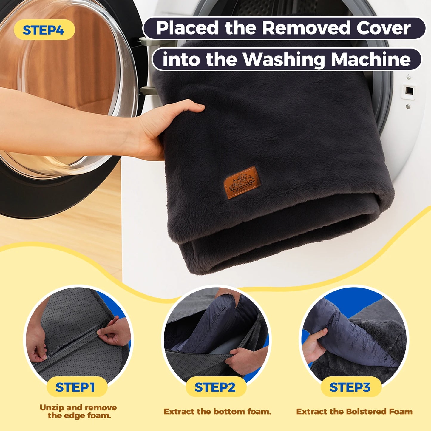 PAWZ Road Foldable Dog Bed Plush Couch for Large Dogs