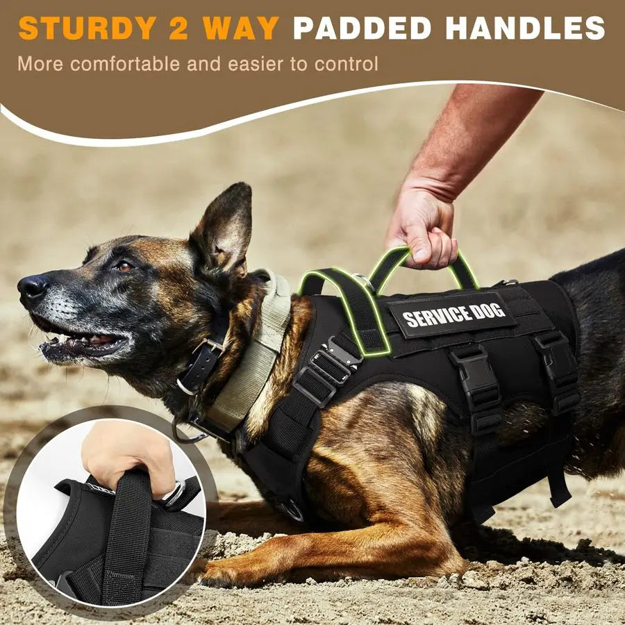 Durable MOLLE Service Dog Vest No Pull For Training