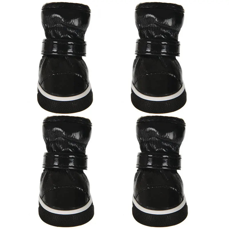 Dog Winter Boots Waterproof Fleece Warm Snow Shoes 4Pcs Set