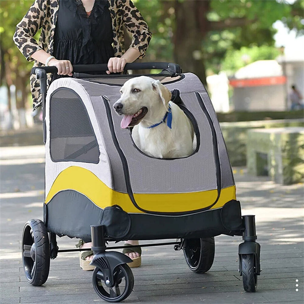 Universal Dog Stroller Buggy 4 Wheels With Breathable Mesh