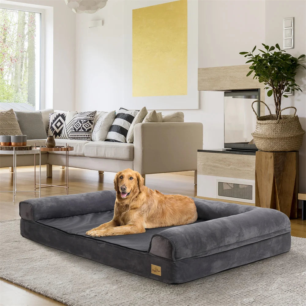 BORWART Calming Orthopedic Memory Foam Dog Bed Waterproof