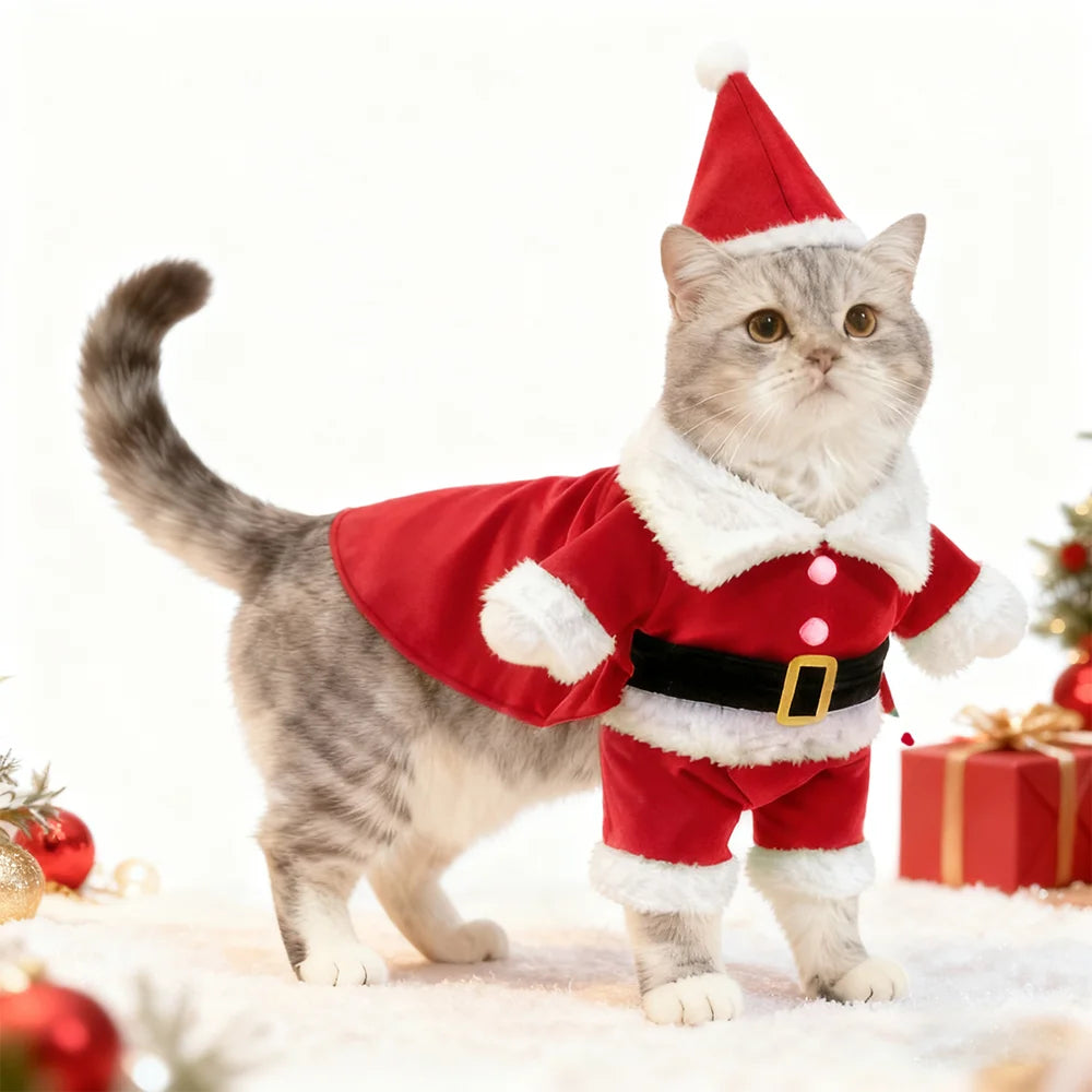 Cute Christmas Cat Costume Cosplay for Cats and Small Dogs