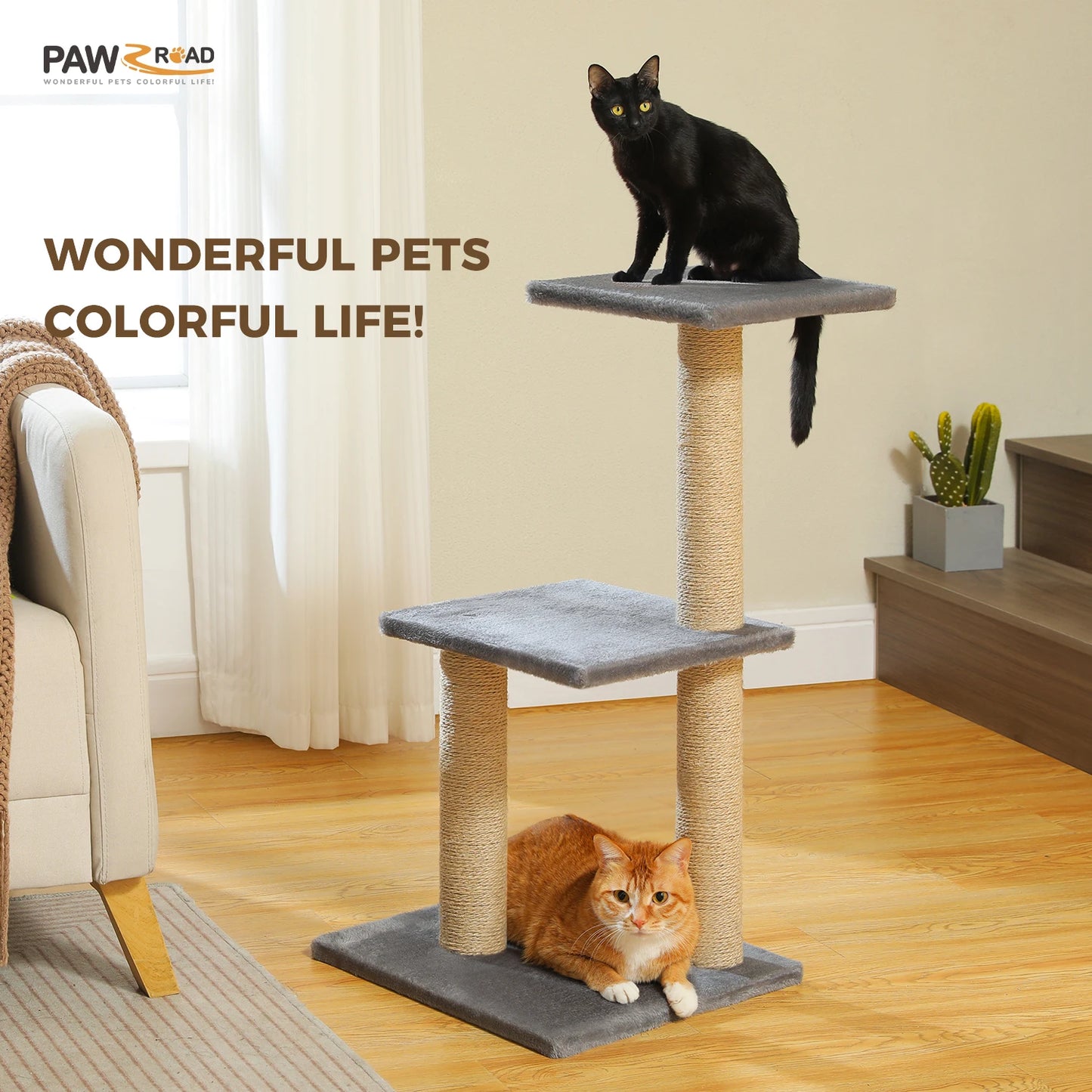 PAWZ Road Cat Tree Tower for Indoor Cats 2 Styles