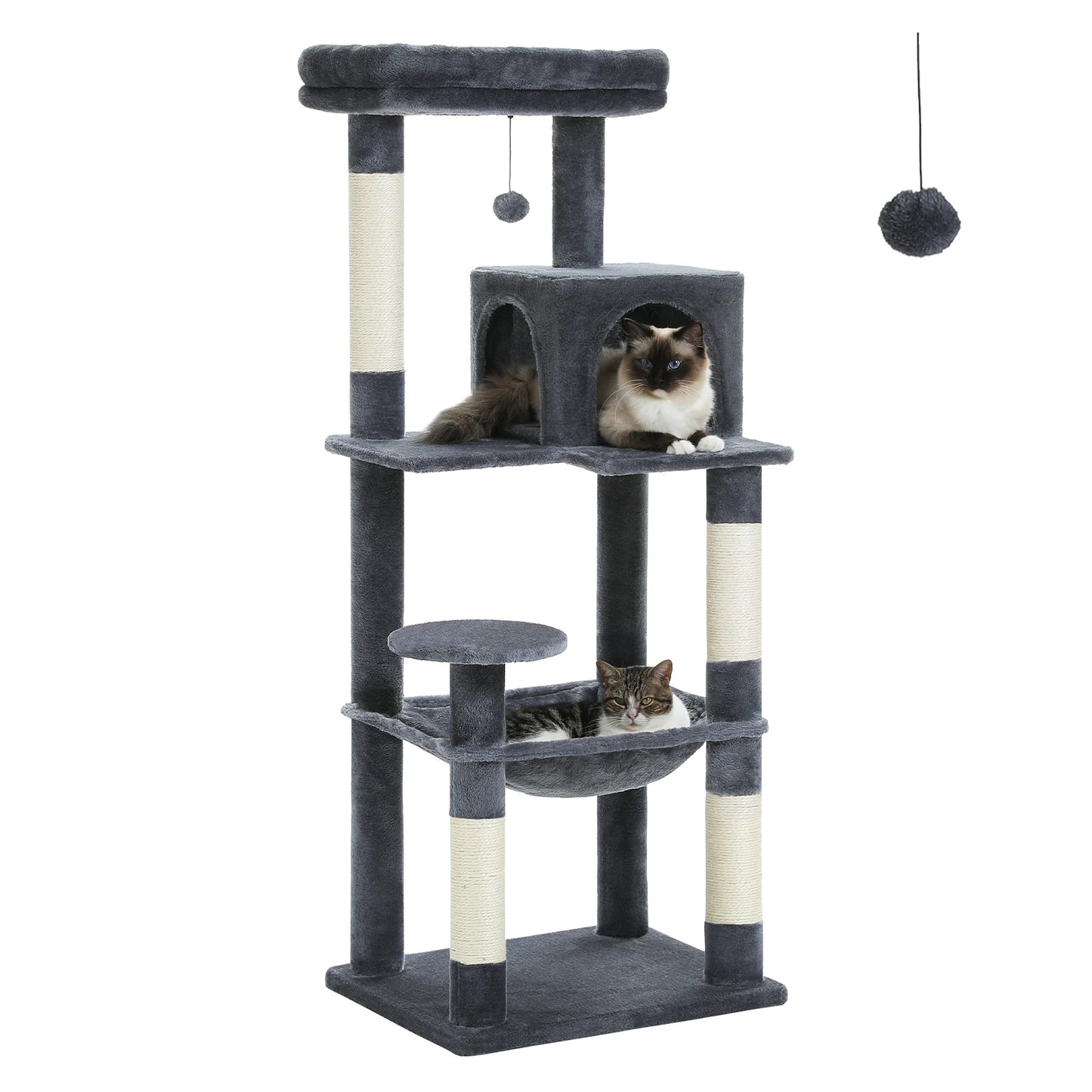 PAWZ Road 5-Level Cat Tree for Indoor Cats With Hammock