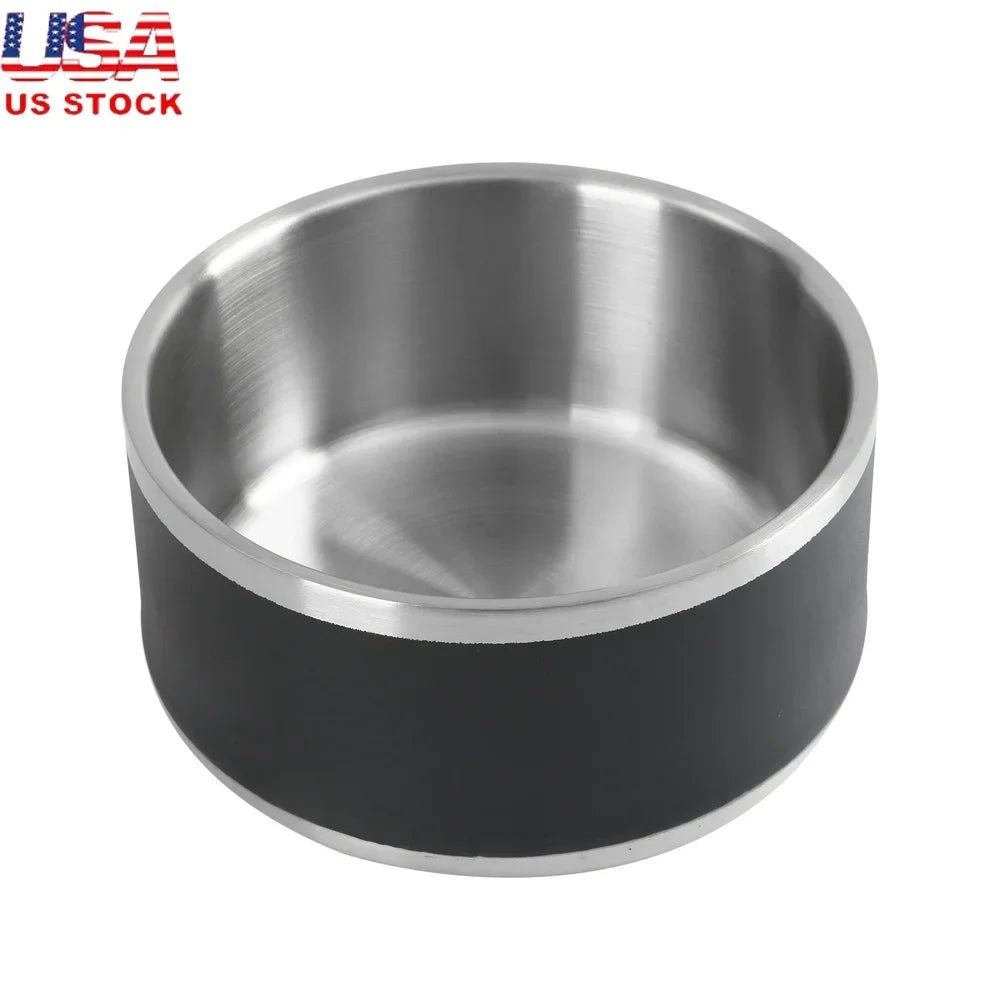 Stainless Steel Double Wall Dog Feeding Bowl Non Skid