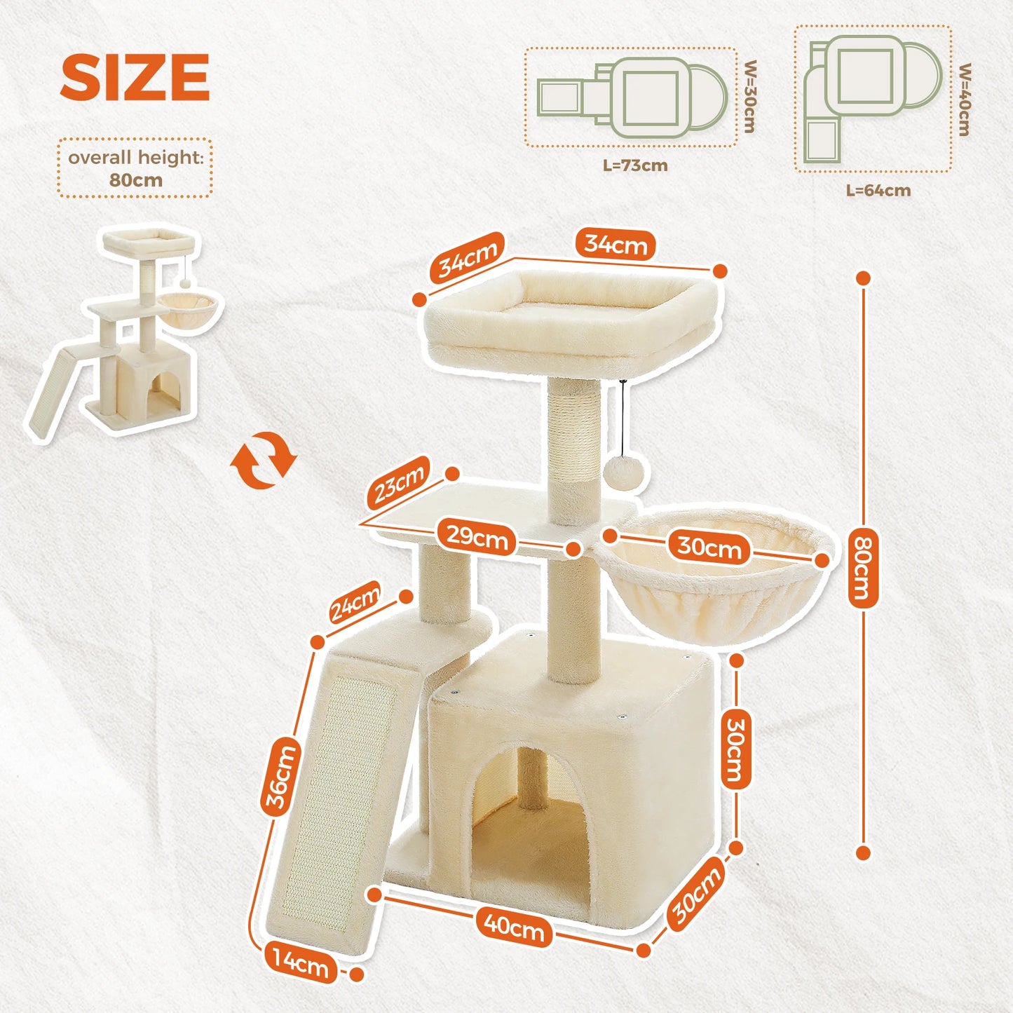 PAWZ Road Cat Tree Tower for Indoor Cats 2 Styles