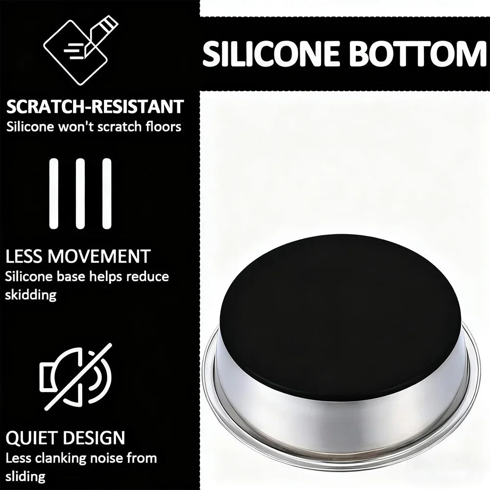 High-concerned Stainless Steel Dog Bowl With Non Slip Base