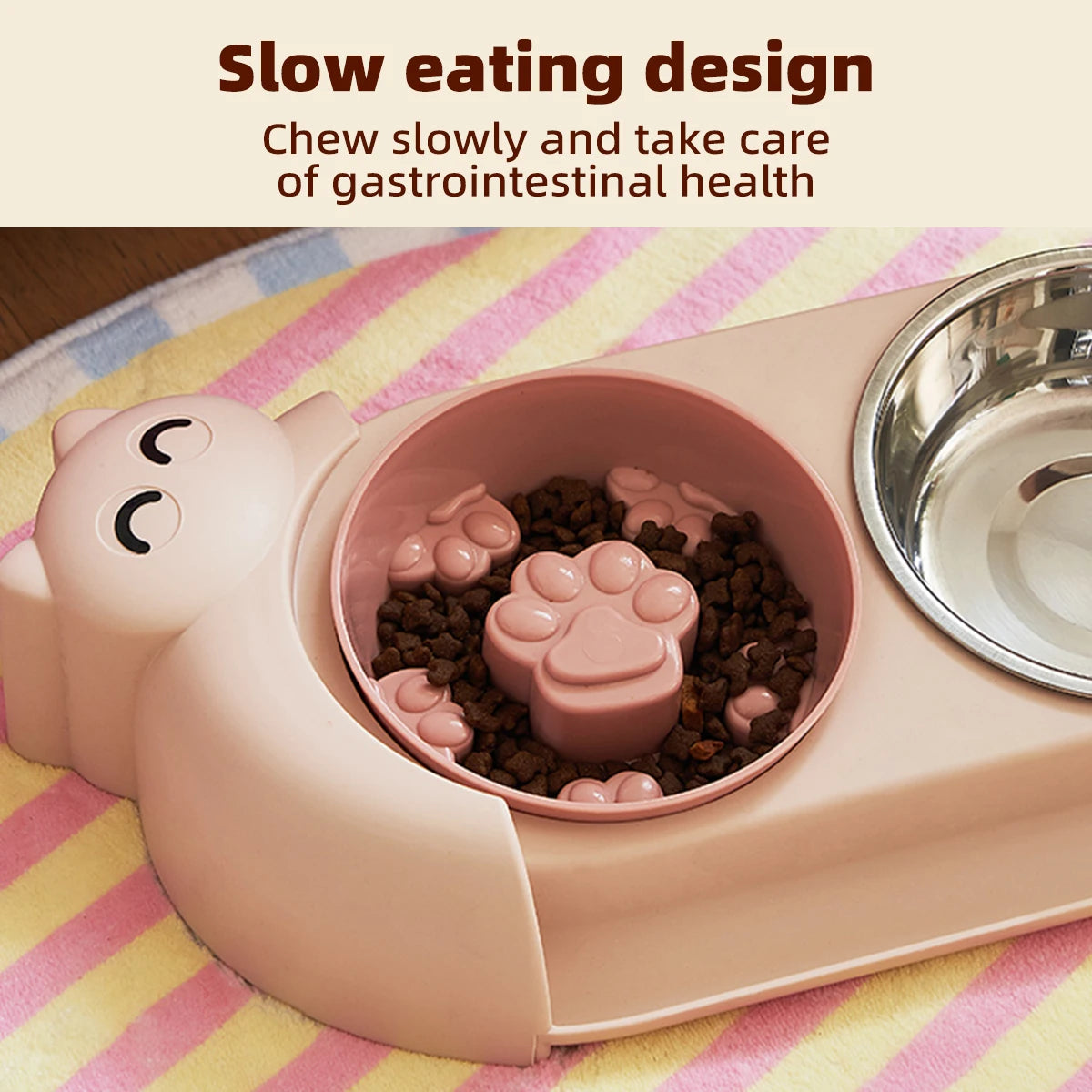 High-concerned Double Bowl Stainless Steel Pet Feeder For Dogs
