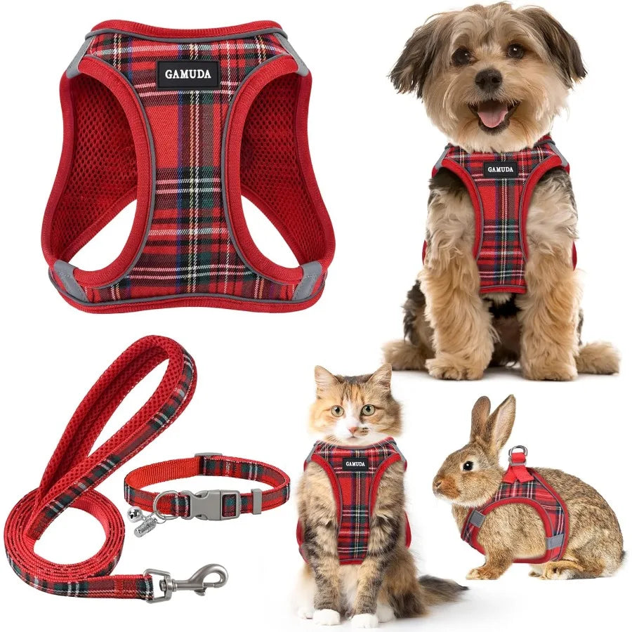 Small Animal Harness And Leash Set With Soft Mesh Vest