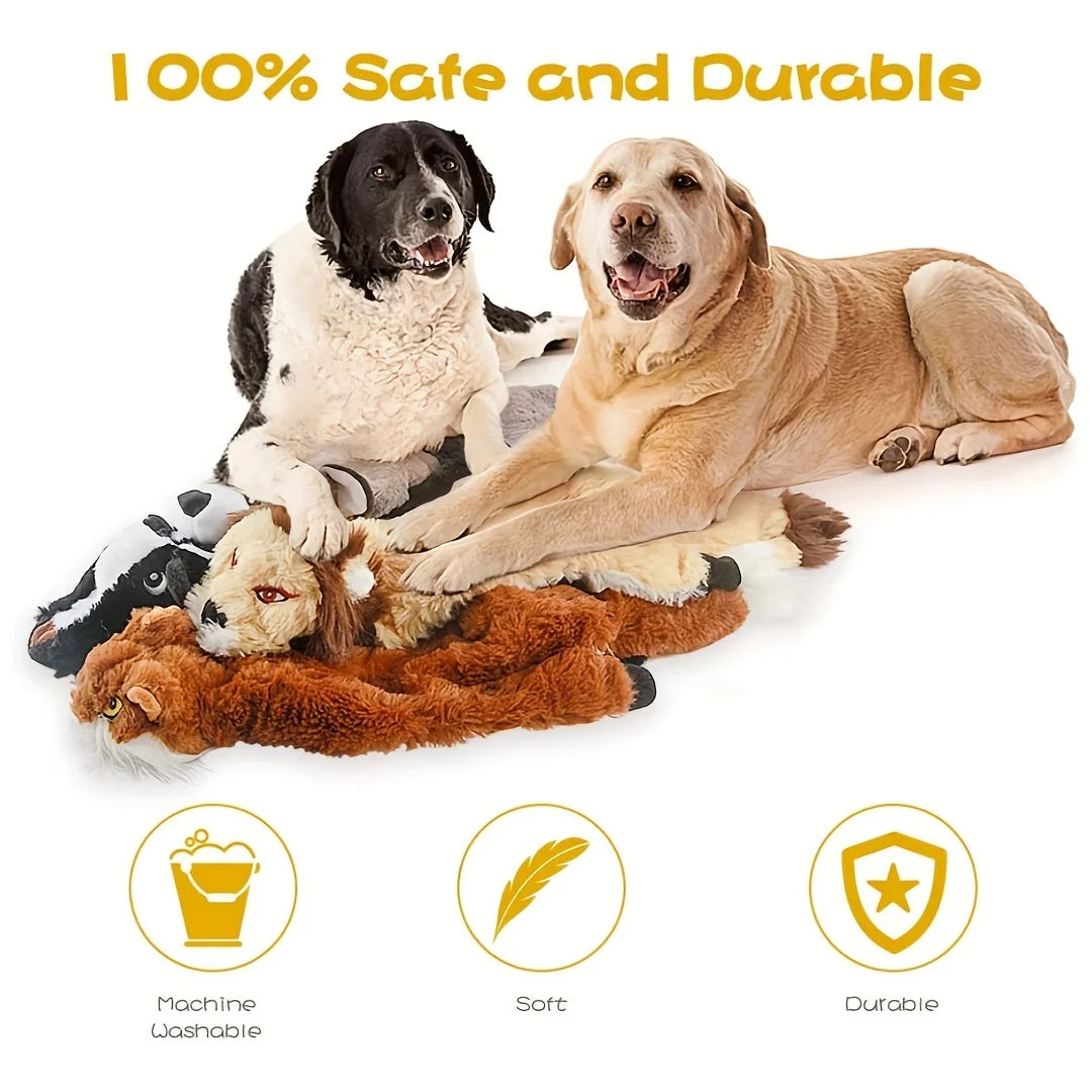Squeaky Plush Dog Toy Durable Chew for All Breeds Teething