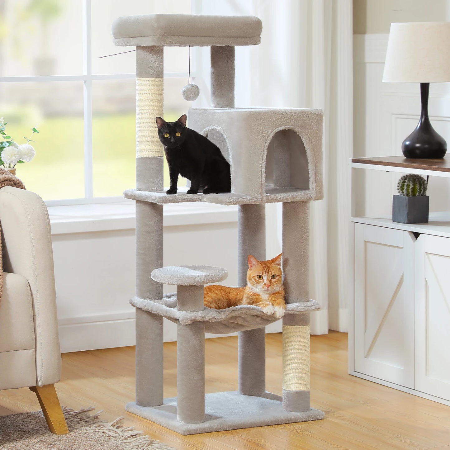 PEQULTICN 5 Level Cat Tree With Top Perch And Hammock