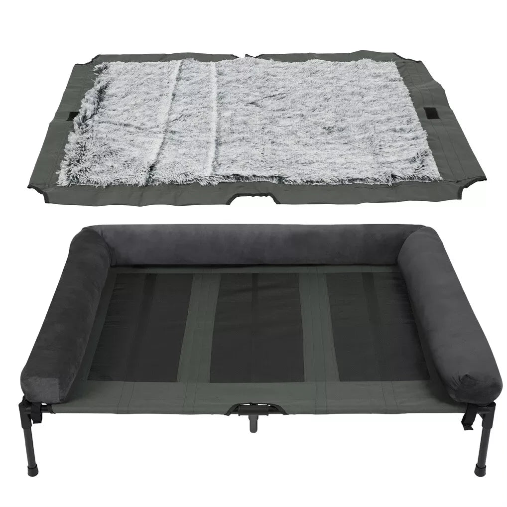 BINGOPAW Outdoor Elevated Dog Bed Mesh Lounger for Camping