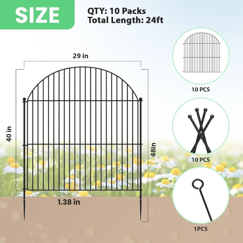 Rustproof Metal Garden Fence For Yard And Flower Bed Edging