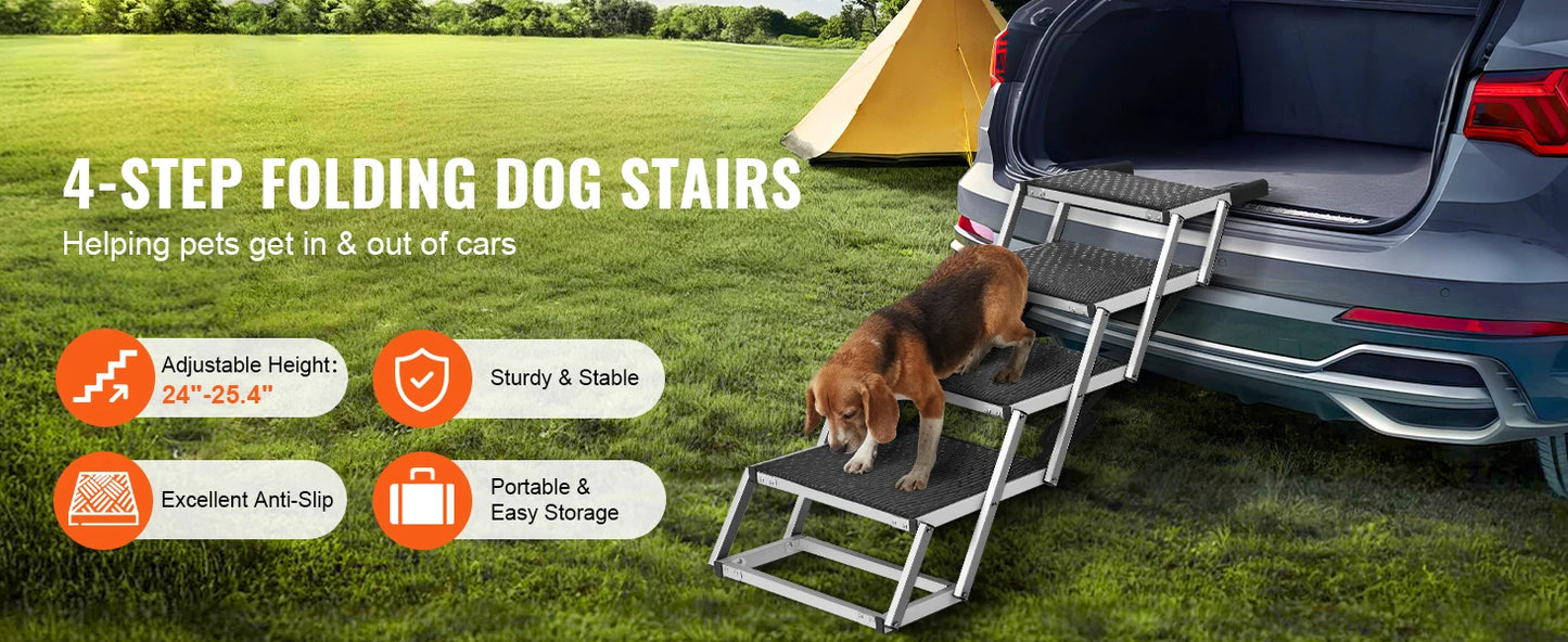 SucceBuy Folding Portable Dog Car Steps For SUV And Cars