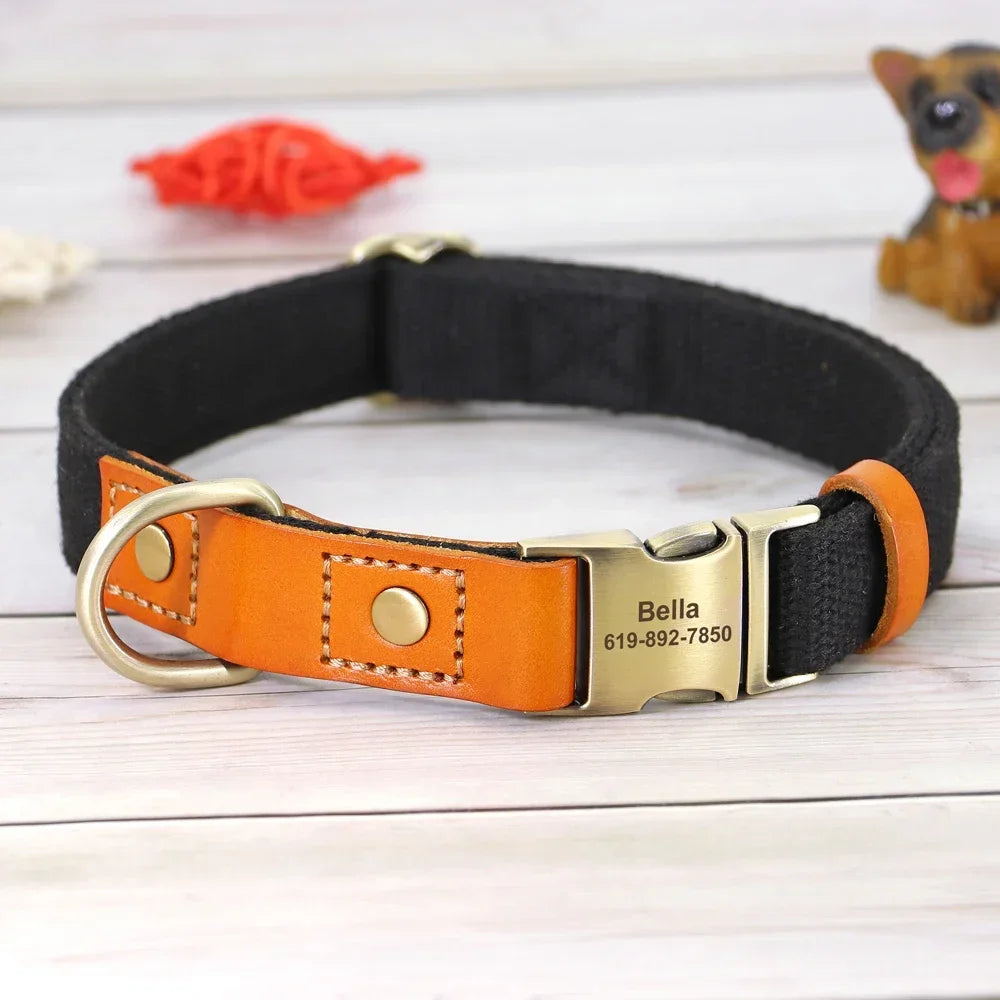 PET ARTIST Nylon Custom Dog Collar Leash With Personalized IDTag