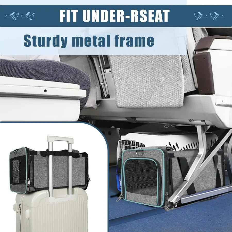 SoftSided Pet Travel Carrier TSA Approved for Cats and Dogs