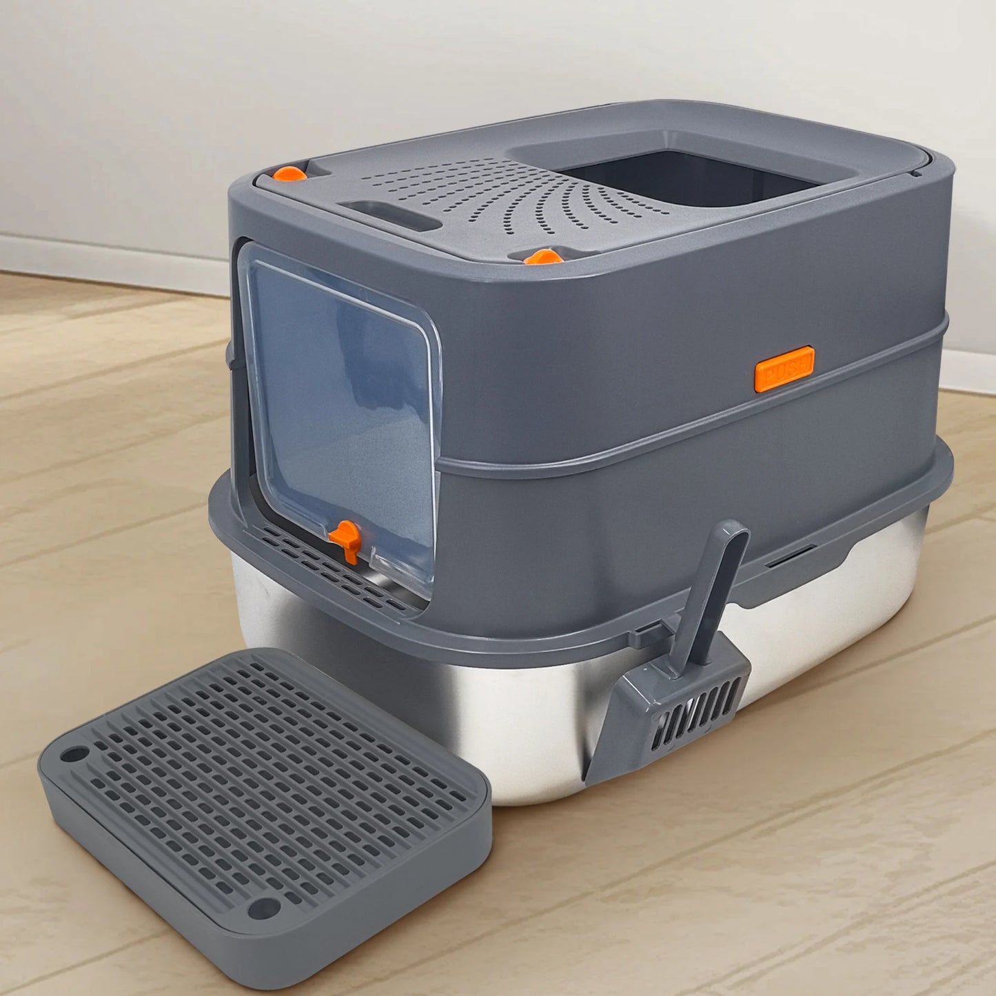 Feature Totally Closed Large Cat Litter Box With High Sides