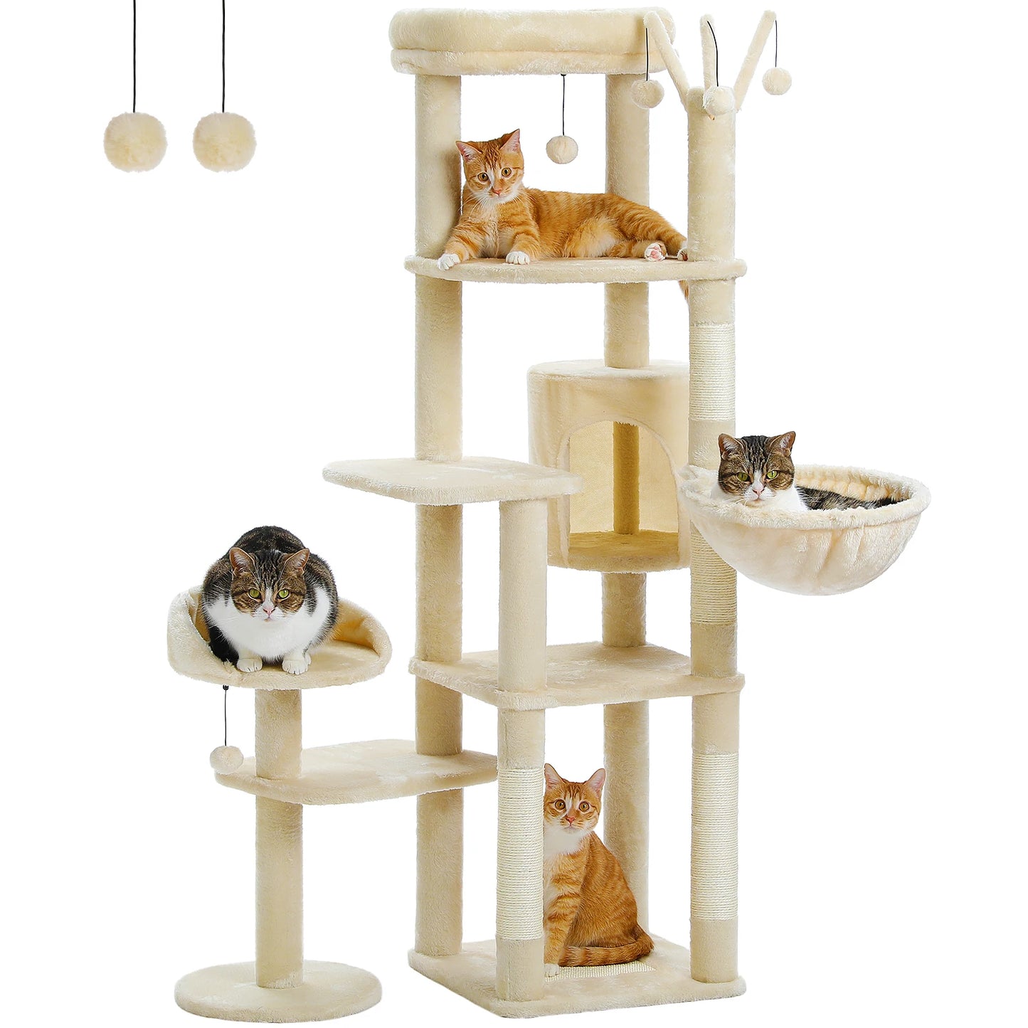 PEQULTICN Five-Tier Cat Tree Tower With Scratching Posts
