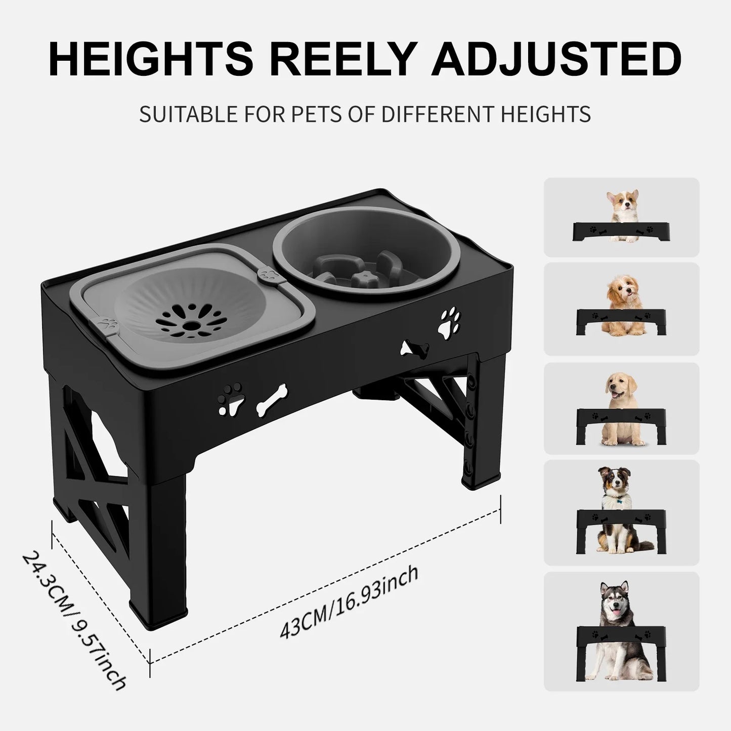 Feature 3 In 1 Pet Feeder Slow Feed Bowls