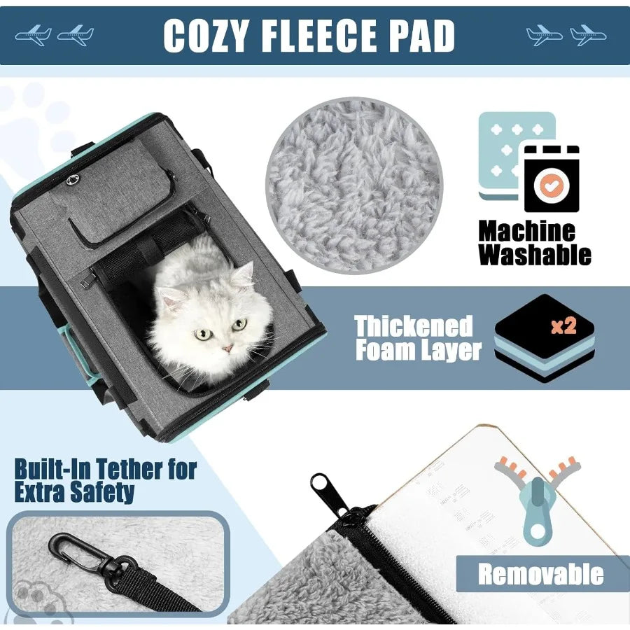 SoftSided Pet Travel Carrier TSA Approved for Cats and Dogs