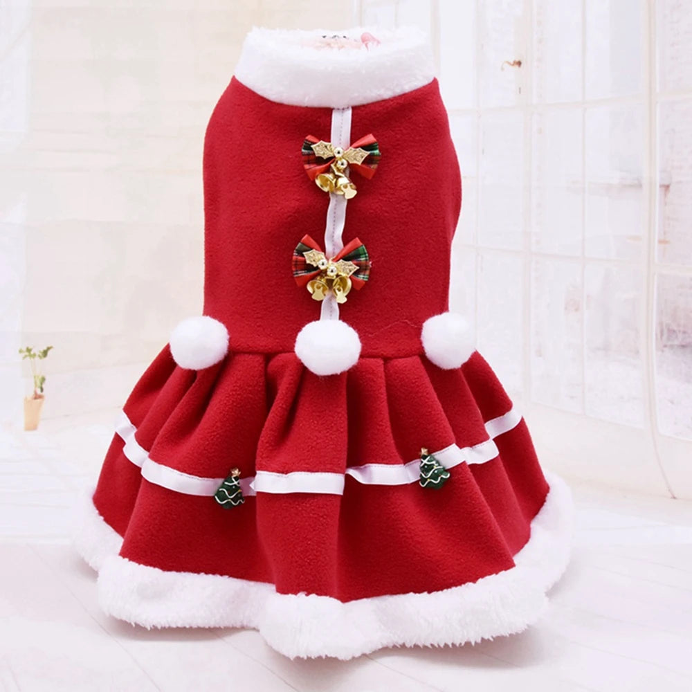 Guangdong Christmas Dog Costume Dress Winter Fleece
