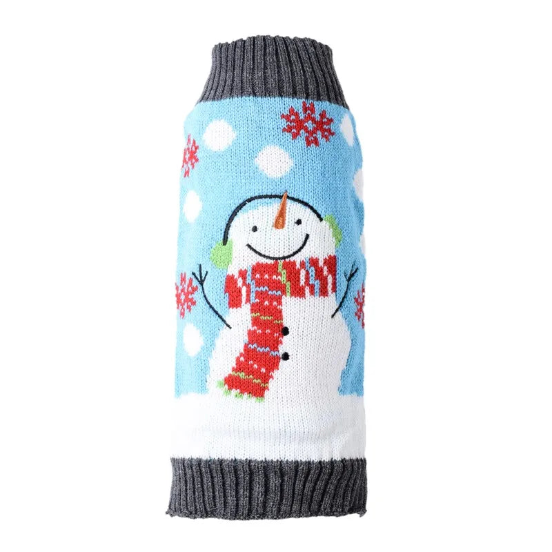 Winter Christmas Dog Sweater Coat Knit Striped Cartoon