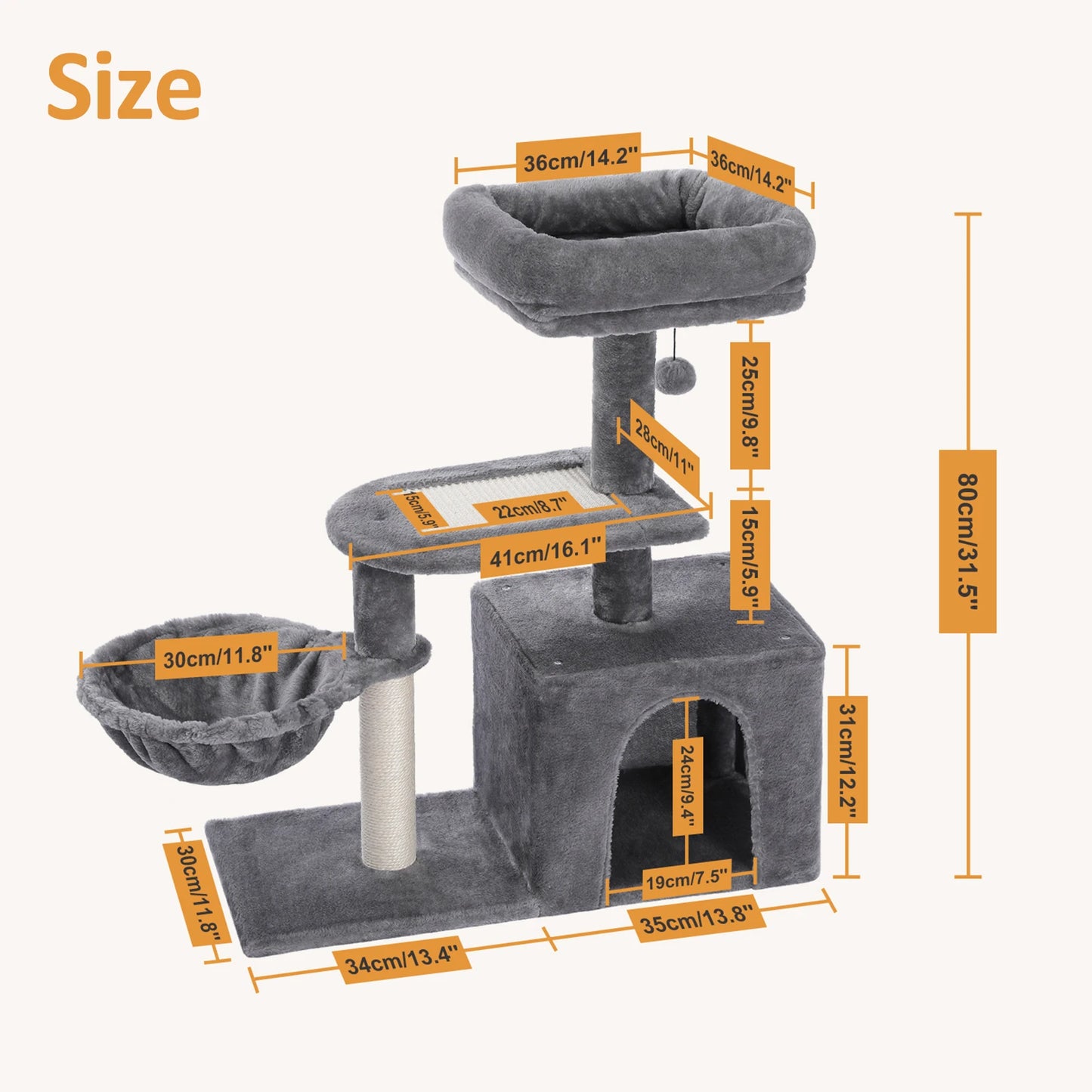 PAWZ Road Cat Tree Tower for Indoor Cats 2 Styles