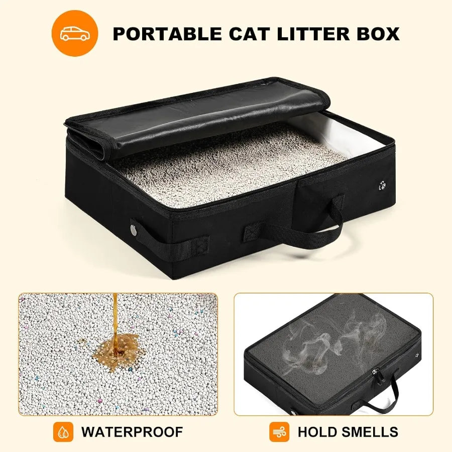 Expandable Cat Travel Carrier With Leakproof Litter Box Road Trips