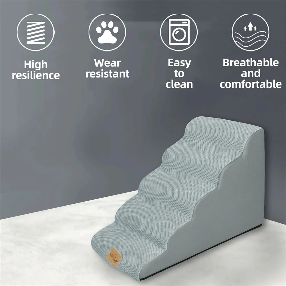 NONEDog 5-Step Dog Ramp Stairs For Beds And Sofa