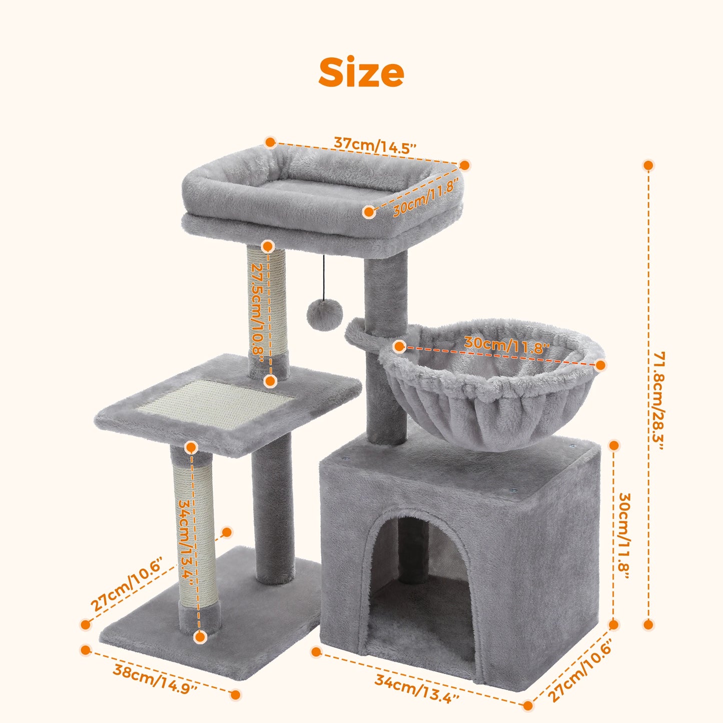 PAWZ Road Cat Tree Tower for Indoor Cats 2 Styles