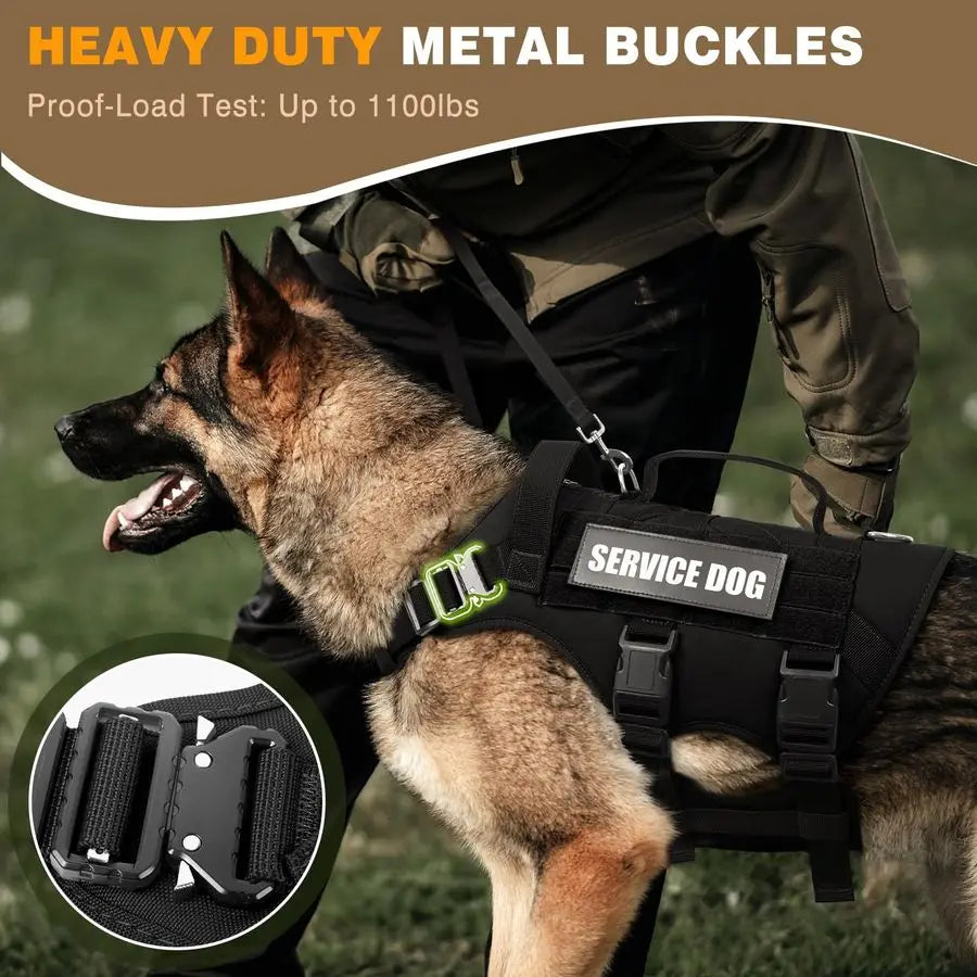 Durable MOLLE Service Dog Vest No Pull For Training