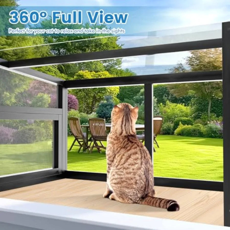 XMSJCN Cat Window Box Catio Enclosure With Bug Proof Mesh