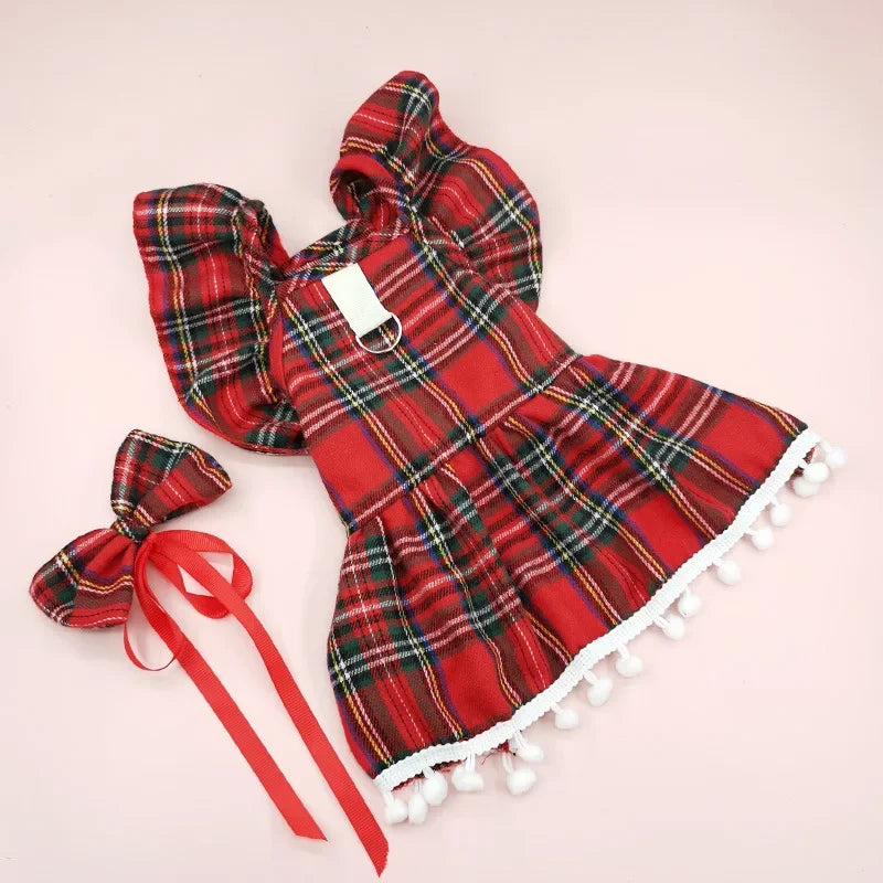 Guangdong Christmas Striped Dog Skirt Clothing Autumn Winter