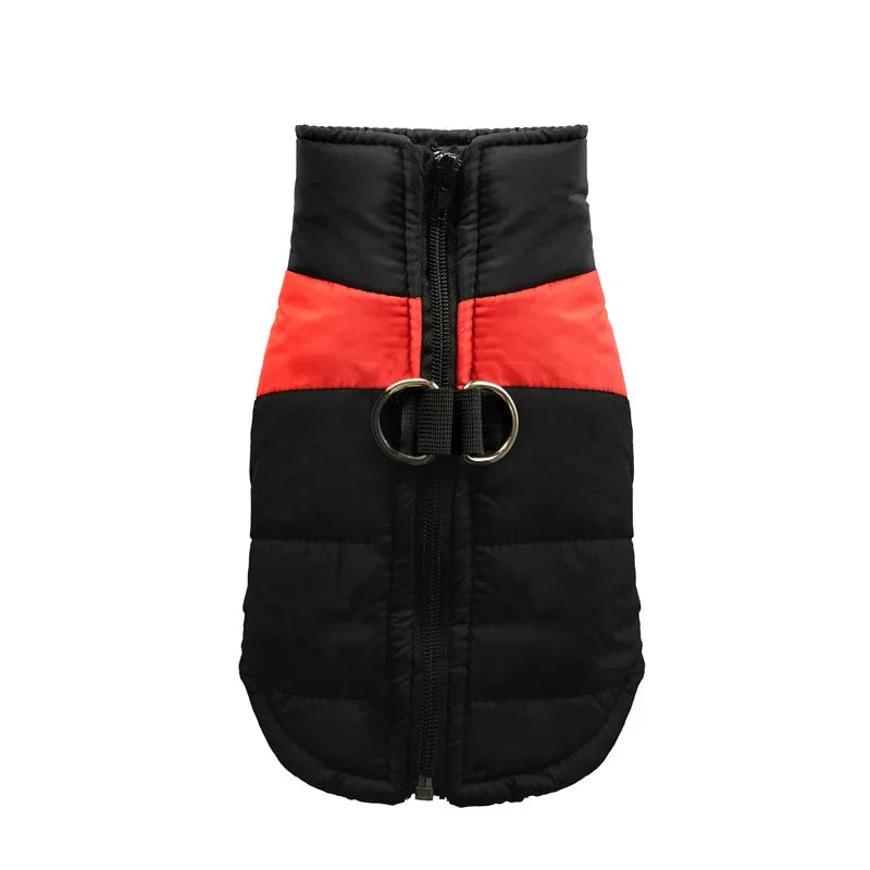 Waterproof Warm Dog Coat Padded Jacket With Zipper Front