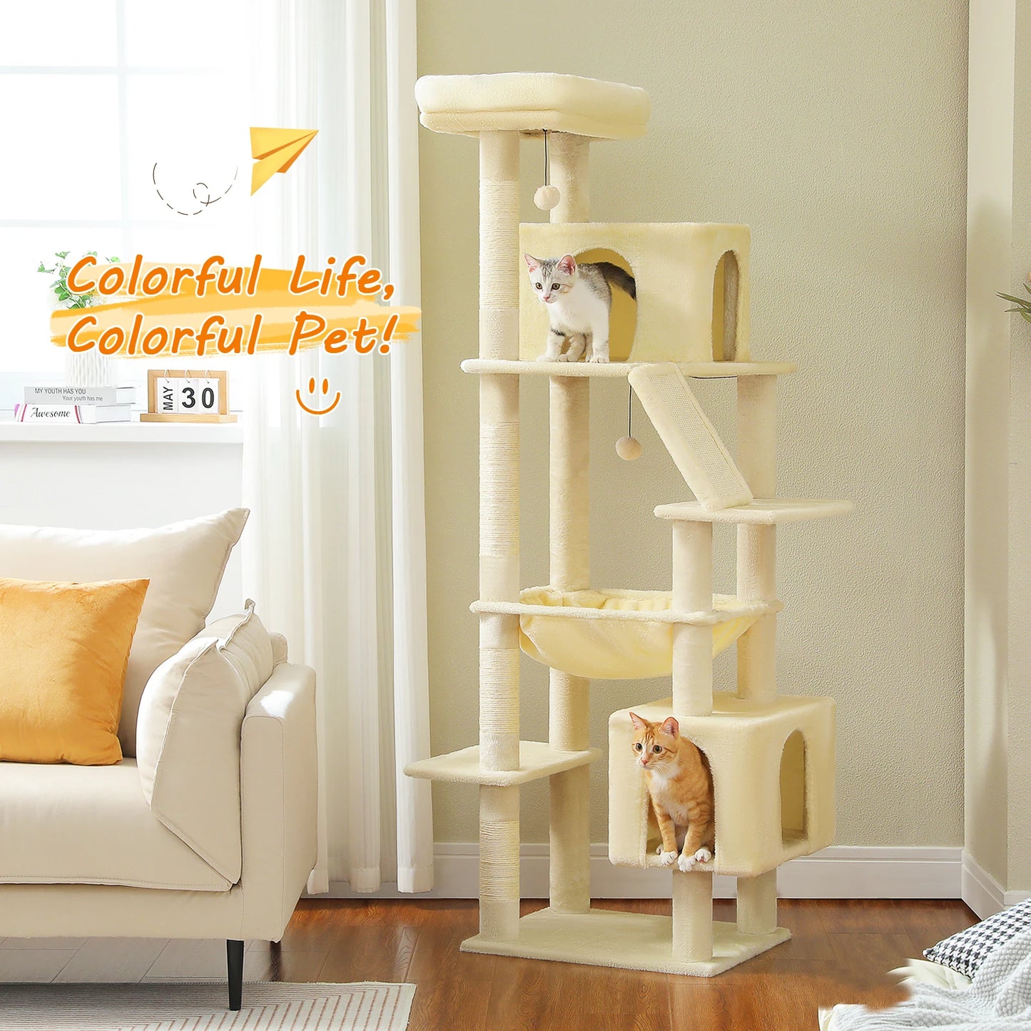 PAWZ Road Cat Tree Tower for Indoor Cats Multi Level