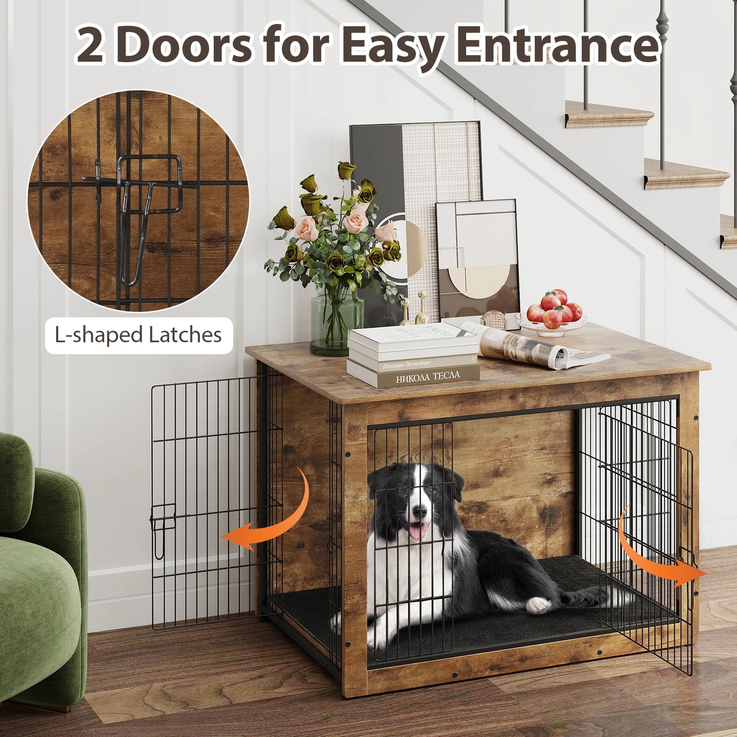 MULTIGOTH Dog Crate Furniture Side End Table