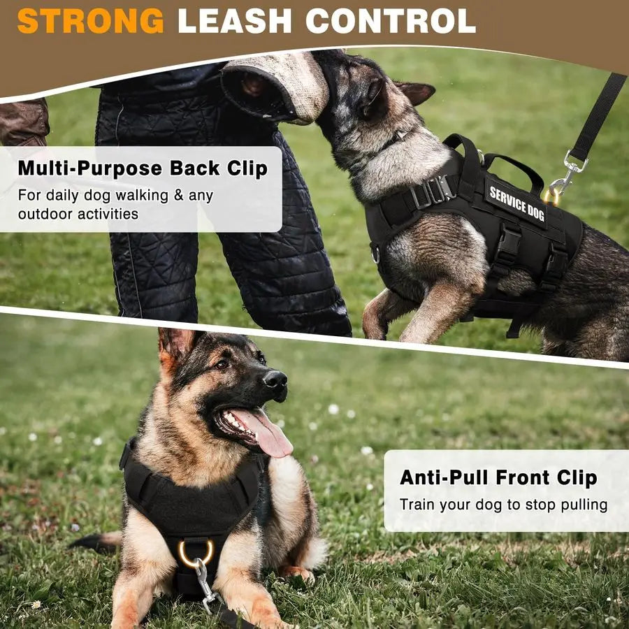 Durable MOLLE Service Dog Vest No Pull For Training