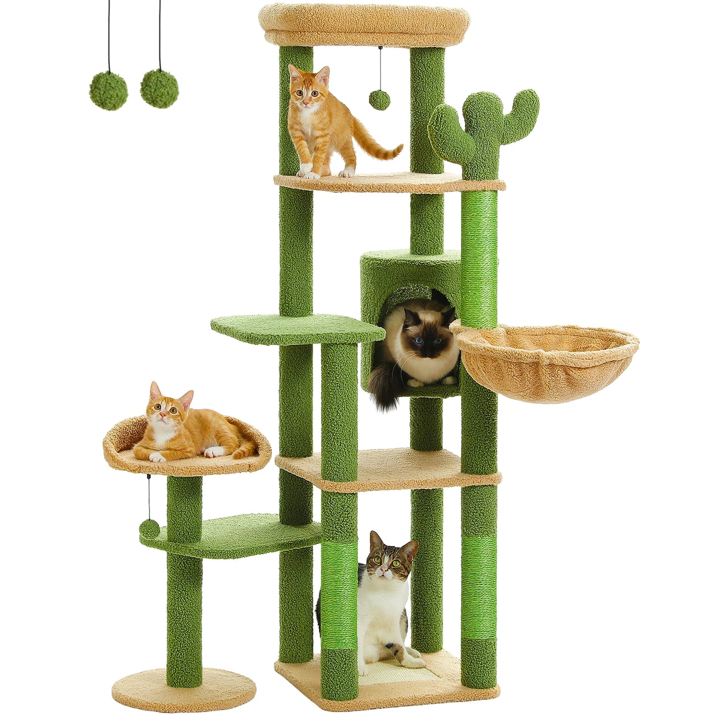 PEQULTICN Five-Tier Cat Tree Tower With Scratching Posts