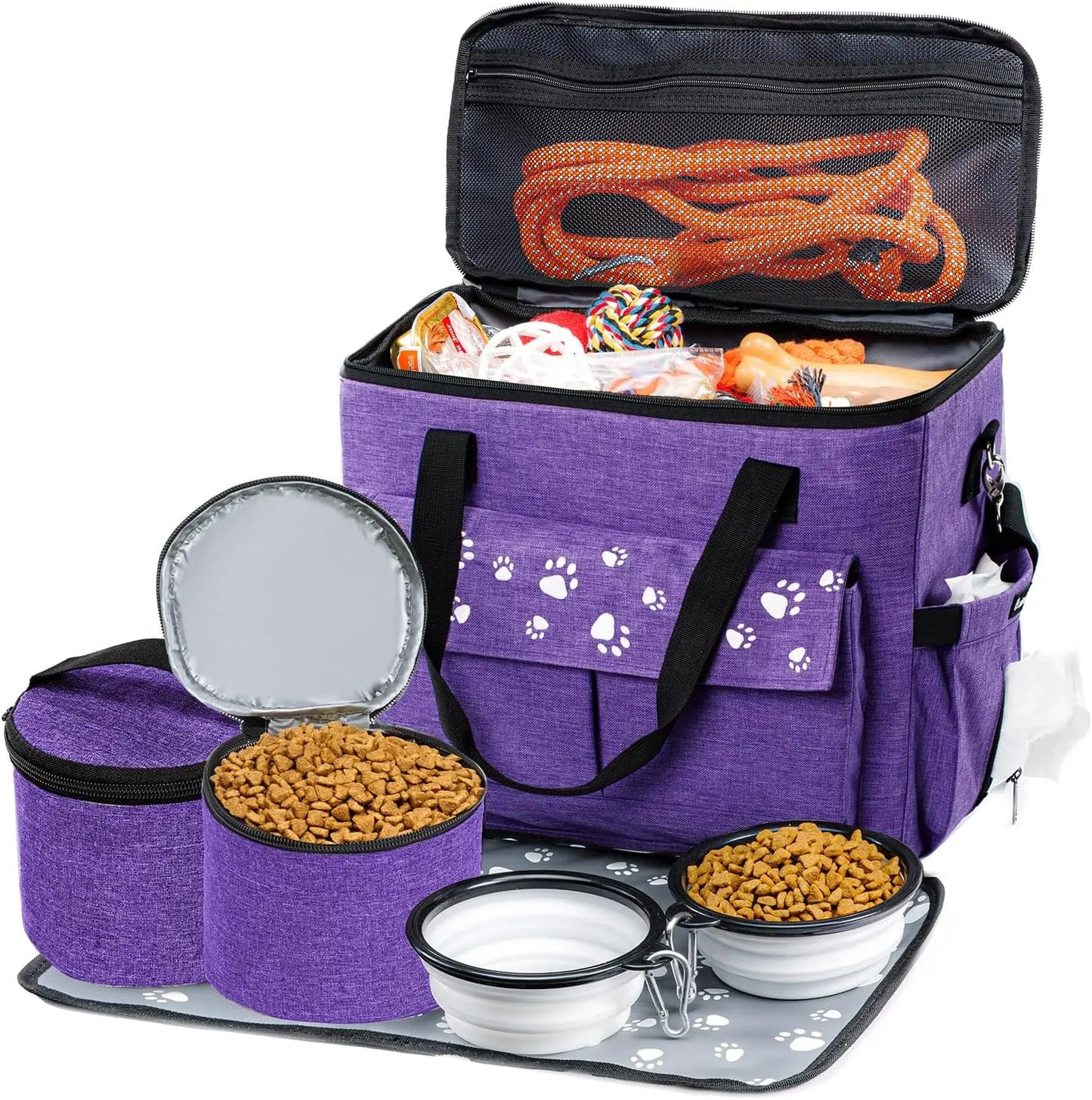 High-concerned Airline Approved Dog Travel Bag With Food Container Bowls
