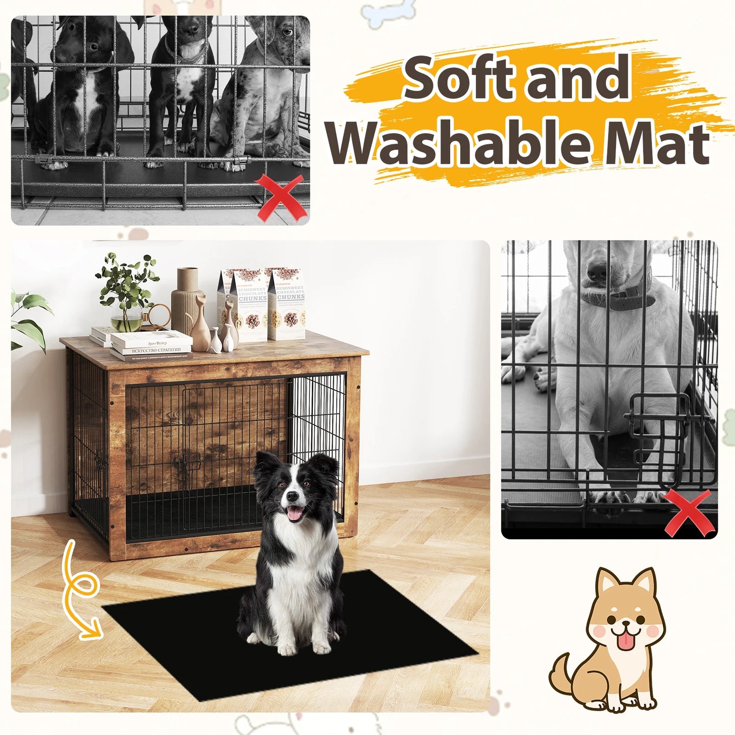 MULTIGOTH Dog Crate Furniture Side End Table