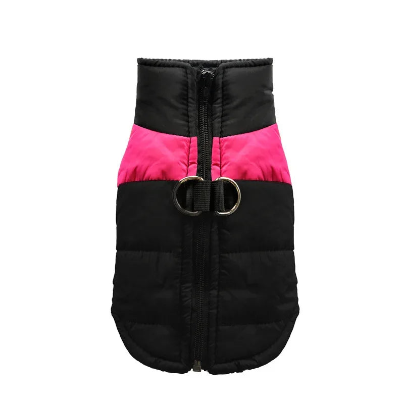 Waterproof Warm Dog Coat Padded Jacket With Zipper Front