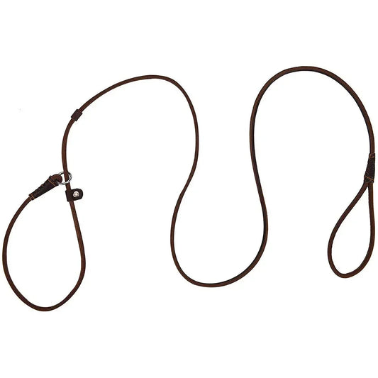 Genuine Leather Slip Dog Leash Adjustable Lightweight Sturdy