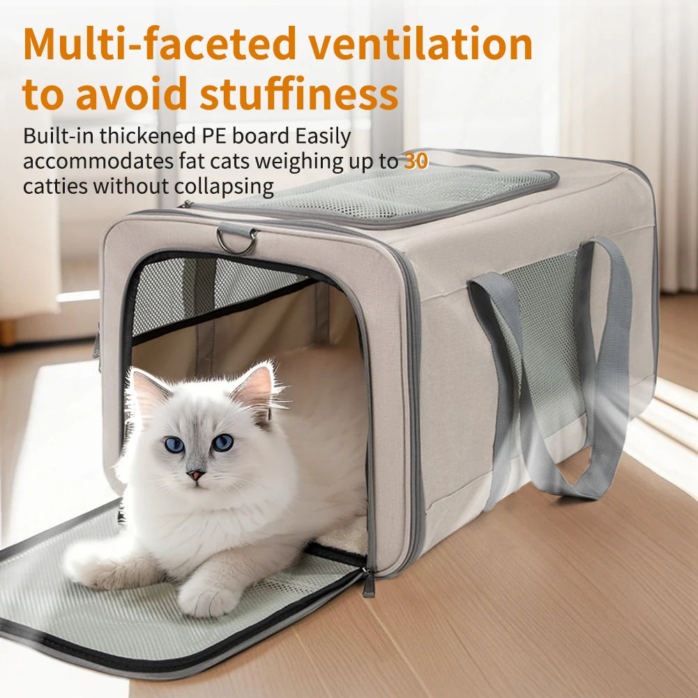 Cat Trolley Carrier With Wheels For Two Cats Travel