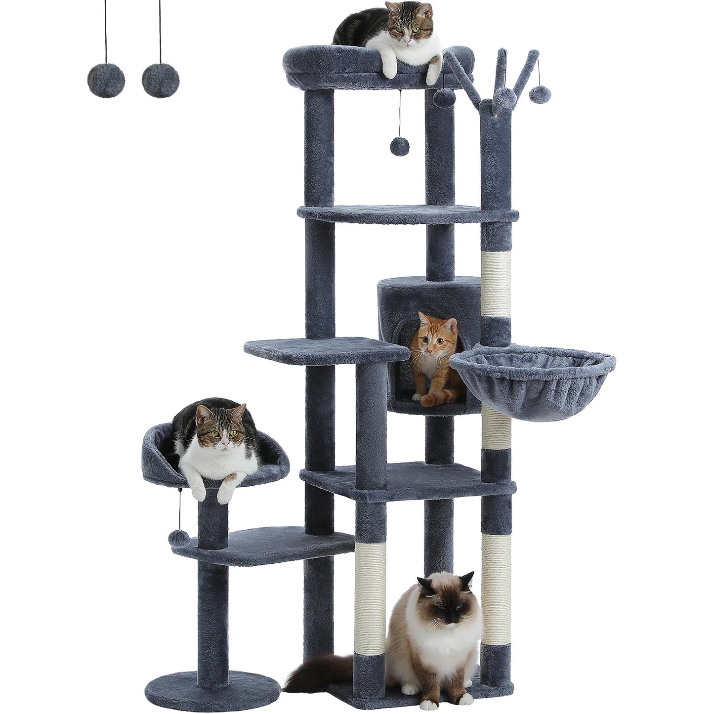 PEQULTICN Five-Tier Cat Tree Tower With Scratching Posts