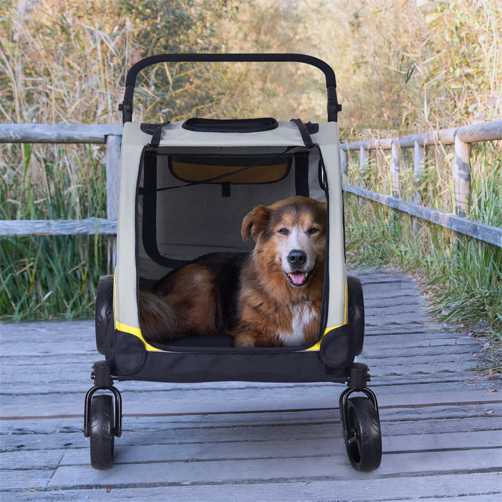 Universal Dog Stroller Buggy 4 Wheels With Breathable Mesh